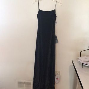 Spaghetti strap evening gown